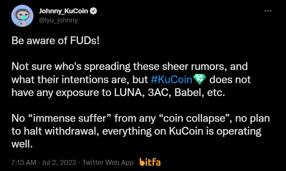 توییت مدیر عامل KuCoin